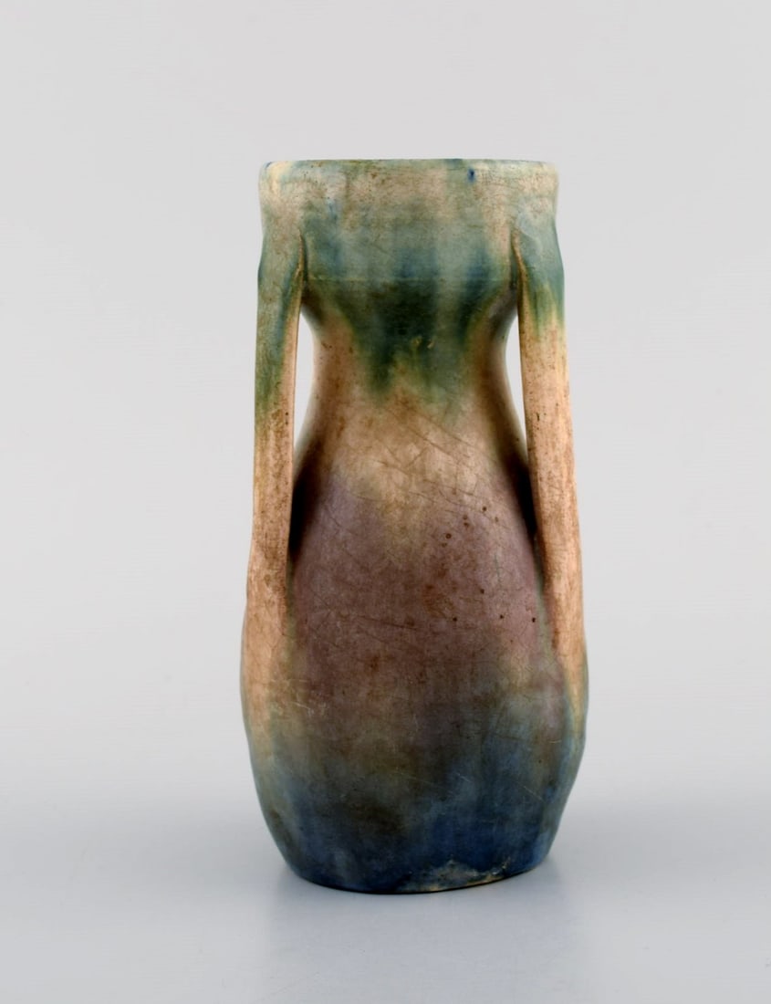 French ceramist. Unique vase in glazed ceramics. Beautiful glaze. Mid-20th century. (1 of 6)
