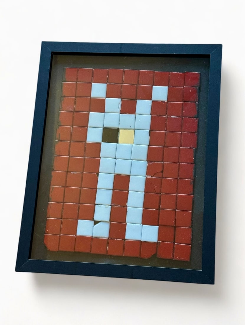 Space invader early NYC invasion Street Art Graffiti mosiac framed (1 of 1)