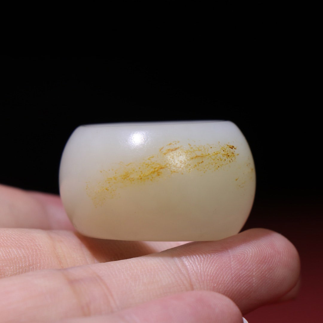 Inside Diameter 22mm Chinese Hetian Jade Thumb Ring (1 of 9)