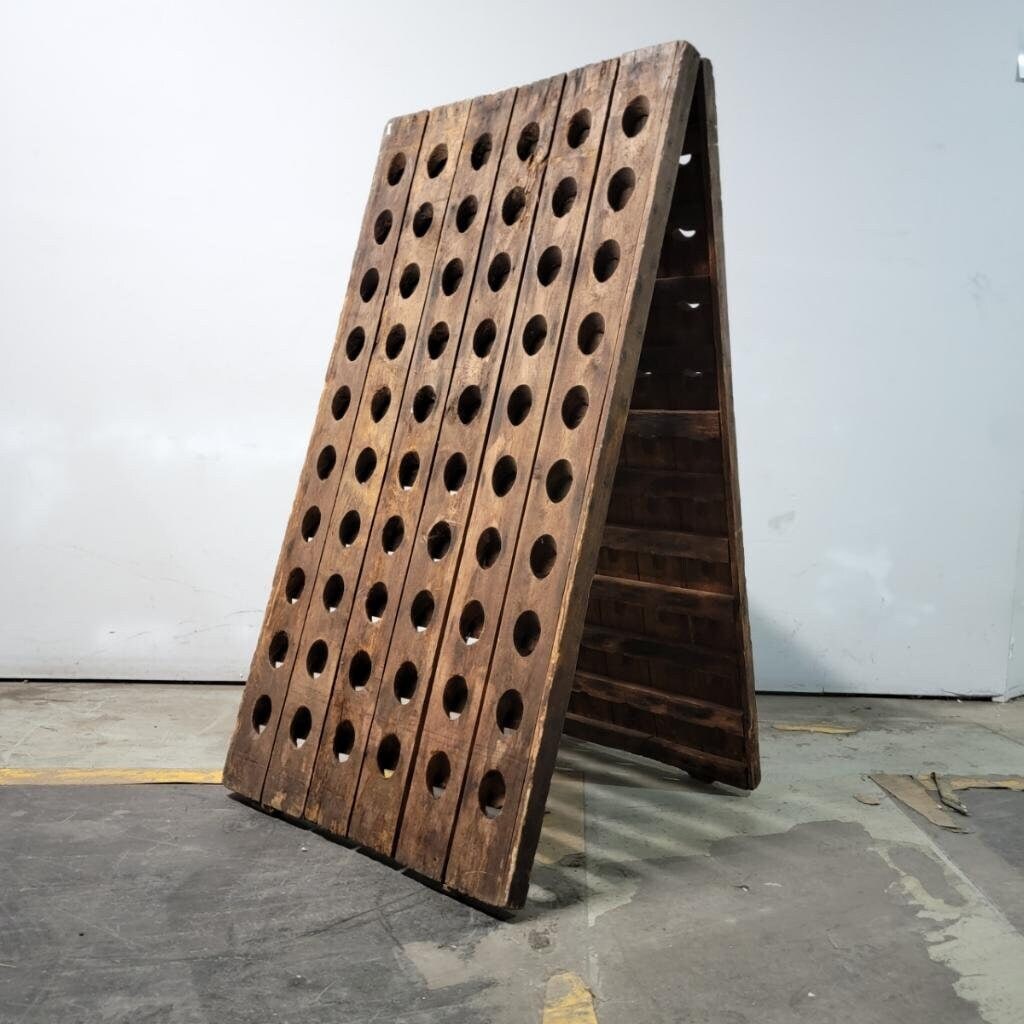 Antique Rustic Victorian French Oak Chateau 120 Bottle Champagne Bottle Riddler (1 of 10)