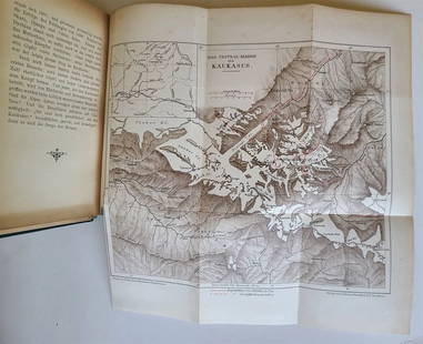 1891 2 CAUCASUS EXPEDITIONS Andreas Fischer antique ZWEI KAUKASUS EXPEDITIONEN: ZWEI KAUKASUS EXPEDITIONEN (Two Caucasus expeditions.) by Fischer, Andreas Bern: Schmid Francke & Co; 1891 150 pp, illustrated with plates and fold out map Size 5 by 7.5" Hard bound, original green cl