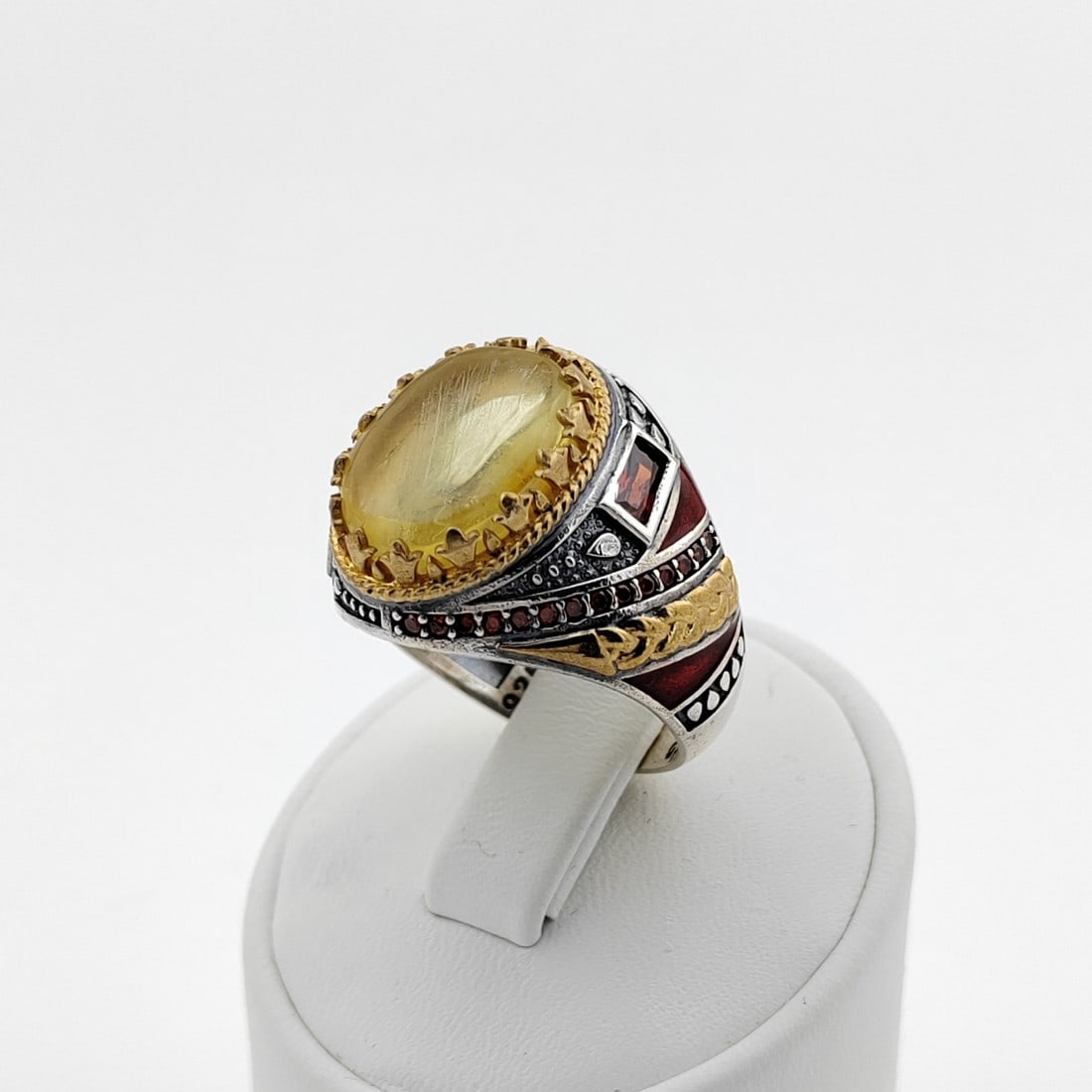 925 Silver Men's Ring with Baltic Amber: Title: 925 Silver Men's Ring with Baltic Amber Description: 925 Silver Men's Ring with Baltic Amber UV Tested -Weight:8.8g -Size: US Size 9.75 (19.75mm) With Gift Box Express Shipping.Carrier:DHL Expr