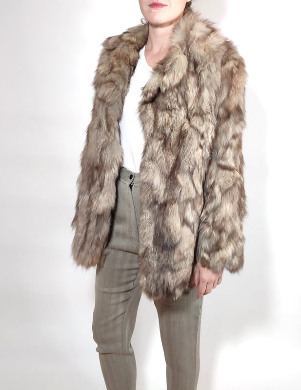 GREY FOX FUR JACKET EU: L ; US: 16 (1 of 9)