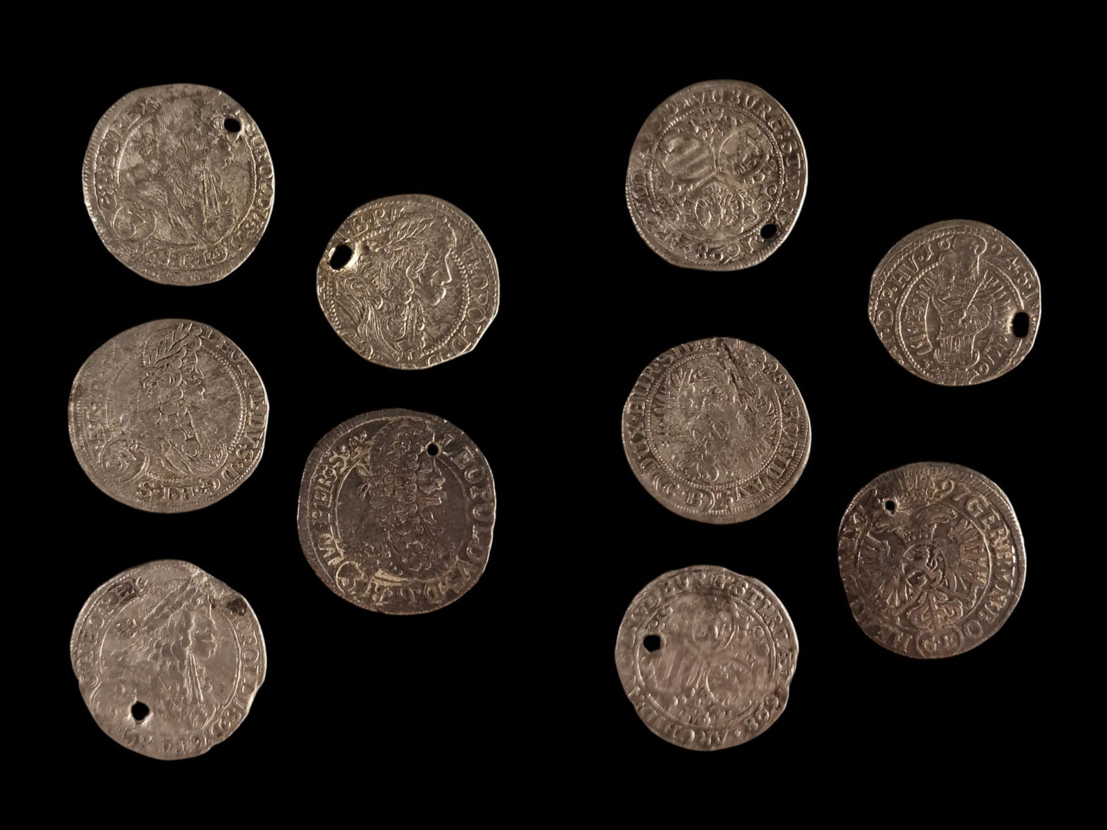 Austrian Empire (Lot of 5 Austrian Silver Kreuzer Coins) (1 of 1)