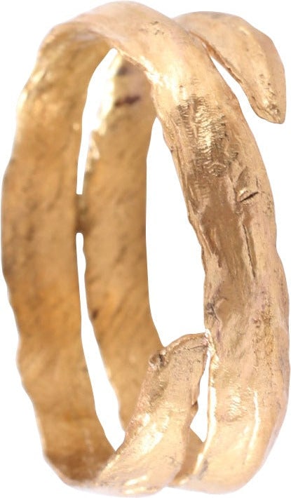 ANCIENT VIKING COIL RING C.850-1050 AD, SIZE 10 ½ (1 of 5)