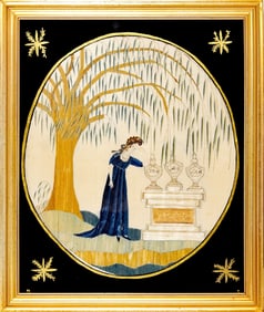 c.1804 Silk embroidered memorial sampler from Granby, MA