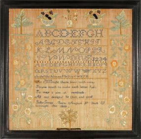NEW HAMPSHIRE SAMPLER BY SALLY GREGG DATED 1818