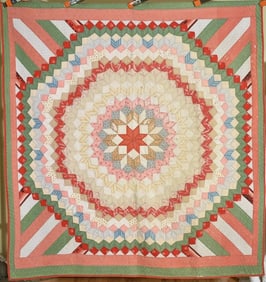 1880's Starburst Quilt, Unusual Borders