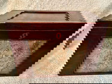 Mahogany Tea Caddy w/Sampler Inserts c.1810