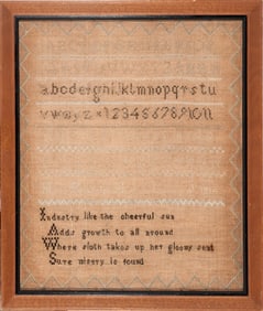 Sampler with interesting verse by Mary Higbee