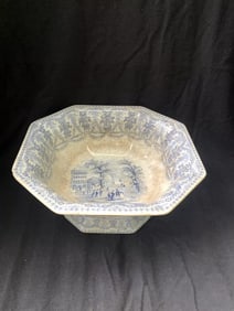 Rare Ballston Springs Ny Historical Staffordshire Compote