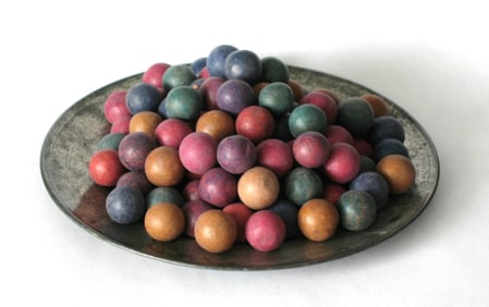 Antique toy clay marbles.