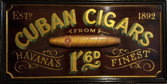 WOOD CIGAR SIGN