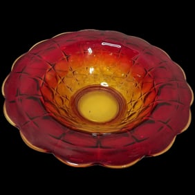 Amberina Constellation Sunset Tiara Console Bowl by Indiana Glass