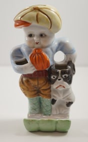 Antique Boy w/ Dog Dentist Toothbrush Holder