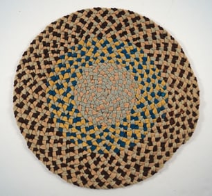 Antique Braided Table Mat Country Americana #3