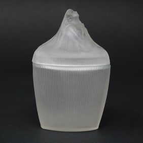 Rene Lalique Frosted Glass 'Tete Femme' Ointment Jar