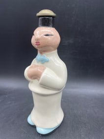 VINTAGE CLEMINSONS FIGURAL ASIAN MAN LAUNDRY WATER SPRINKLER CERAMIC