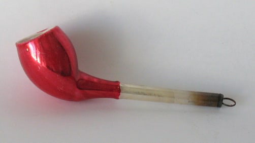 Antique mercury glass smoking pipe Christmas ornament.