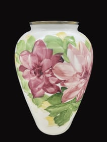 LG BRISTOL ART DECO HANDPAINTED FLORAL VASE