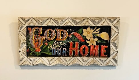 Tramp Art Frame God Bless Our Home