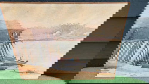 Coastal Maine fisherman Dock 1940 watercolor painting Grady