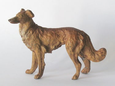 Antique cast metal Wolfhound figure made in Germany.