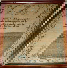 2 Samplers by Girls Named Park 1 Frame c1825