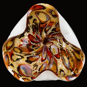 Vintage Murano Aventurine Hand Blown Glass ashtray