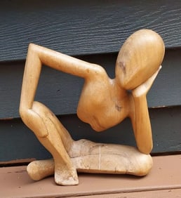 antique ornate Wooden Mid Century Modern Carving