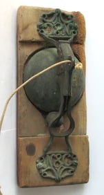 Antique cast brass trolley car bell.