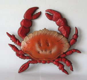 Vintage cast metal Chesapeake Bay crab decoration.