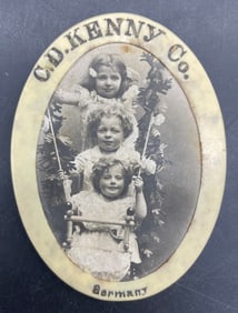 RARE C.D. KENNY ADVERTISING CELLULOID POCKET MIRROR Germany