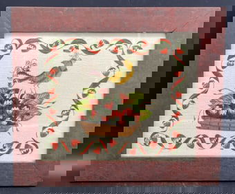 BILL RANK THEOREM PAINTING STRAWBERRIES FOLK ART DISTELFINK SIGNED