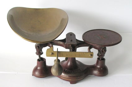 Antique cast iron candy store balance scale.