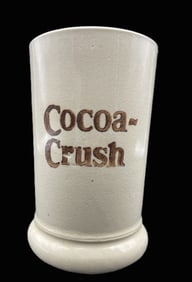 RARE 1920'S COCOA-CRUSH HOT COCOA CHOCOLATE STONEWARE ADVERTISING MUG CUP