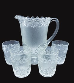 C. 1896 VICTORIAN WESTMORELAND SHELL & JEWEL WATER SET