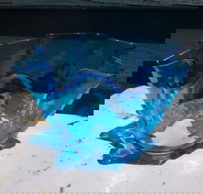 Rare Blue Translucent gas lamp shade