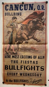 Cancun Bullfighting Poster Artist D. Cardenas