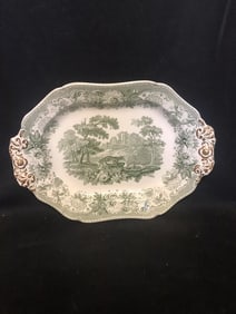 Aesope Fables Fox & The Goat Spode Staffordshire Platter
