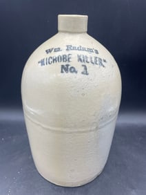 RARE 1800'S ANTIQUE WM. RADAM'S "MICROBE KILLER" NO. 1 STONEWARE JUG