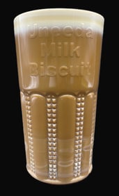 Vintage UNEEDA MILK BISCUIT Chocolate Glass Cup National Biscuit Company