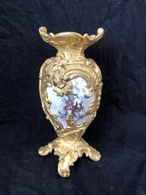 French Bronze & Enameled Vase