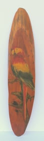 Vintage folk art Florida tourist painting of a Parrot