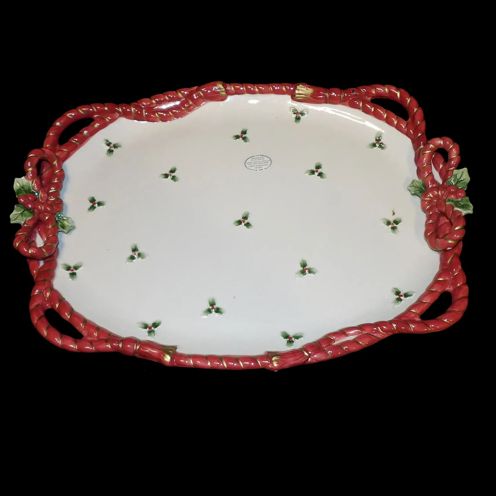 Large Vintage Fitz and Floyd 1988 Old World Santa Platter by Fitz and Floyd Discontinued (1 of 10)