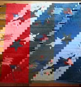 Rare star flag Star Flag 21 x 23" muslin material INCREDIBLE