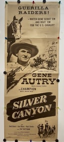 1951 Silver Canyon Movie Poster Gene Autry Western 14x36