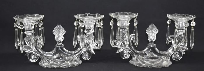 Pair Cambridge #1356 Caprice Pair of 2-Lite Candelabras Bobechies