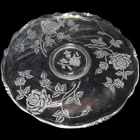 Heisey Rose Crystal #1519 Waverly 13 ½” Torte Plate or Platter