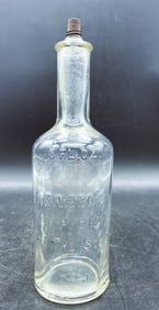 ANTIQUE BARBER BOTTLE NEWBROS HERPICIDE FOR THE SCALP HAIR TONIC
